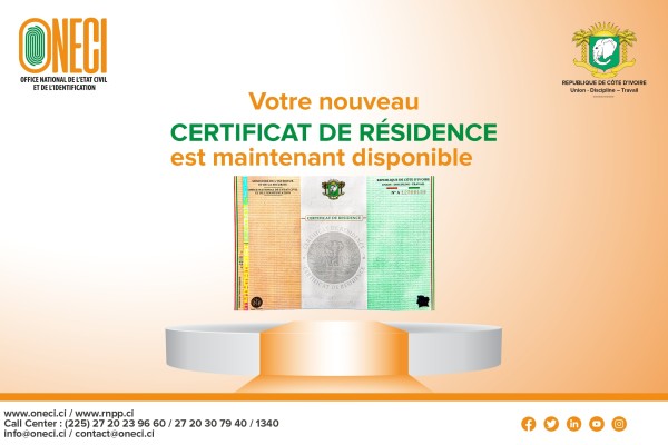 LE NOUVEAU CERTIFICAT DE RÉSIDENCE - ONECI